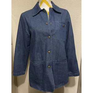 Orvis Blue Denim Fishing Jacket Snap Closure Women’s Size‎ 6 Hong King VTG